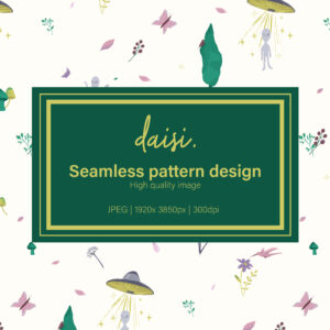 Aliens and flowers | Pattern 03