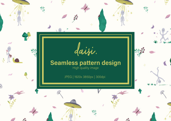 Aliens and flowers | Pattern 03