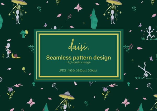Aliens and flowers | Pattern 03 - Image 2