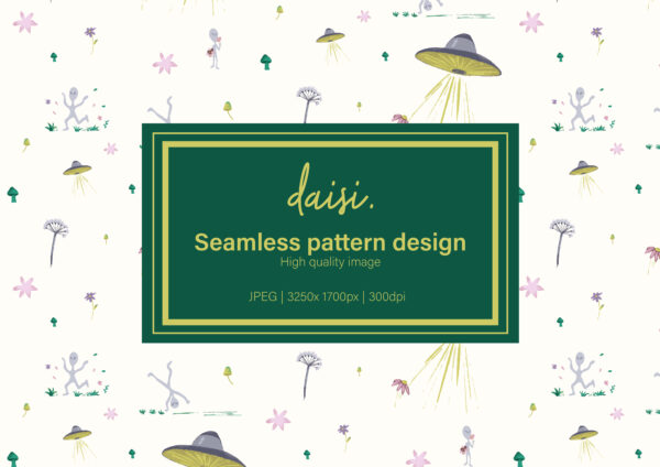 Aliens and flowers | Pattern 05