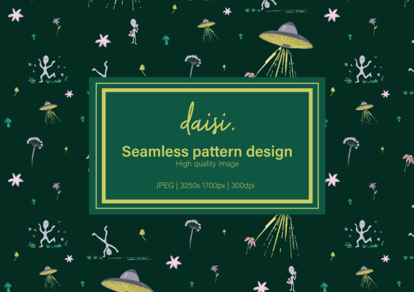 Aliens and flowers | Pattern 05 - Image 2