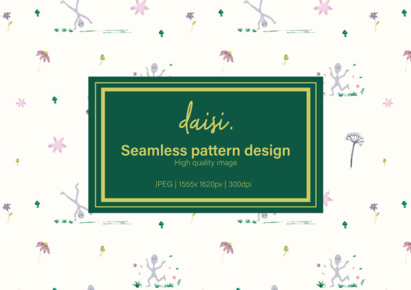 Aliens and flowers | Pattern 07