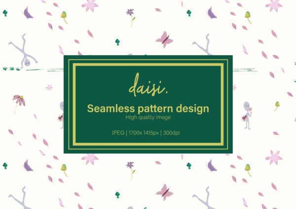 Aliens and flowers | Pattern 09